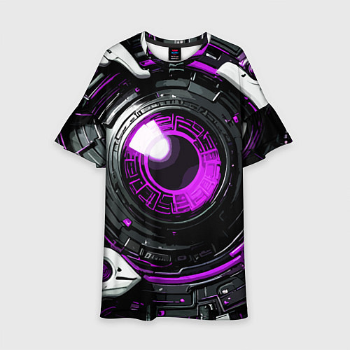 Детское платье Фиолетовая сфера киберпанк / 3D-принт – фото 1