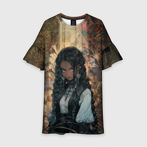 Детское платье Темнокожая красавица / 3D-принт – фото 1