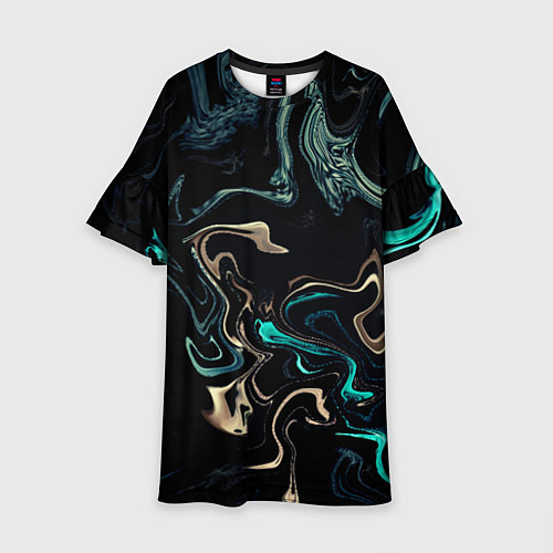 Детское платье Безумие волн / 3D-принт – фото 1