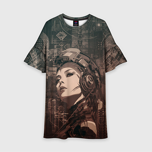 Детское платье Волевая девушка-андроид / 3D-принт – фото 1