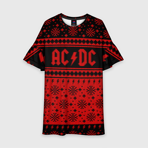 Детское платье ACDC christmas sweater / 3D-принт – фото 1