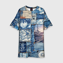 Детское платье Пэчворк с мотивами аниме