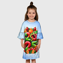Платье клеш для девочки Змеи к нам приходят 2025, цвет: 3D-принт — фото 2
