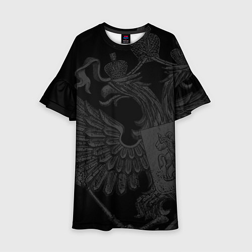 Детское платье Герб России - черный минимализм / 3D-принт – фото 1