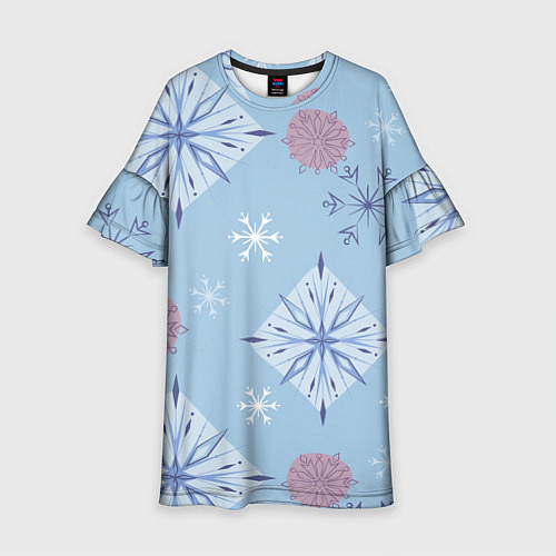 Детское платье Снежинки Эльзы / 3D-принт – фото 1