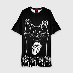 Платье клеш для девочки Rolling Stones: cat rock, цвет: 3D-принт