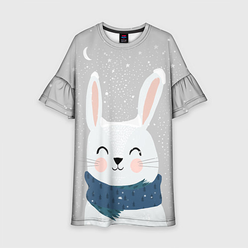 Детское платье Милый снежный кролик / 3D-принт – фото 1