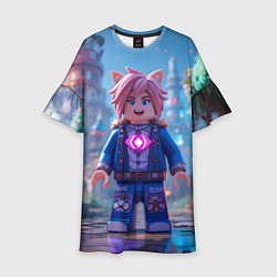 Детское платье Roblox pink hair