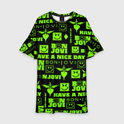 Платье клеш для девочки Bon Jovi кислотный паттерн, цвет: 3D-принт