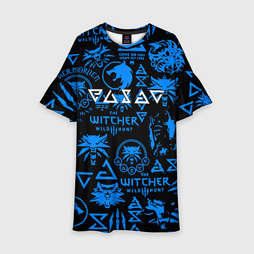 Детское платье The Witcher logo pattern / 3D-принт – фото 1