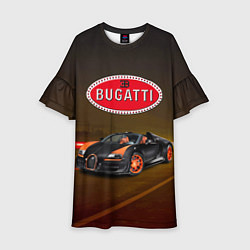 Платье клеш для девочки Bugatti on the night route, цвет: 3D-принт