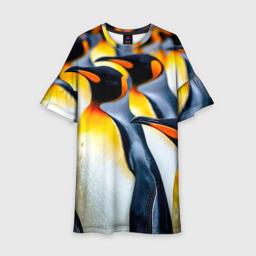 Детское платье Стая пингвинов / 3D-принт – фото 1