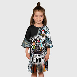 Платье клеш для девочки Морти и Рик под властью ядовитой слизи - коллаба, цвет: 3D-принт — фото 2