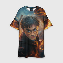 Детское платье Гарри Поттер в окружении огня