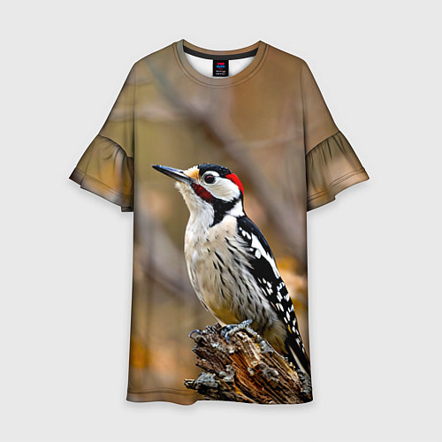 Детское платье Дятел в лесу / 3D-принт – фото 1