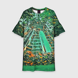 Платье клеш для девочки Башня в джунглях, цвет: 3D-принт