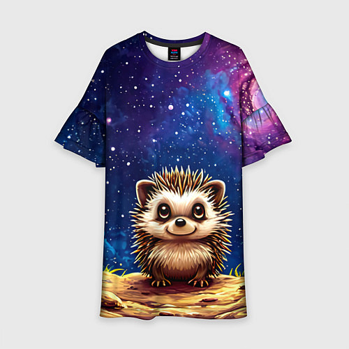 Детское платье Ежик и звездное небо / 3D-принт – фото 1