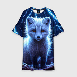 Платье клеш для девочки Песец в разрядах молний, цвет: 3D-принт