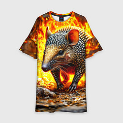 Платье клеш для девочки Броненосец в огне, цвет: 3D-принт