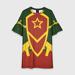 Платье клеш для девочки Мотострелковые войска: герб со щитом, цвет: 3D-принт