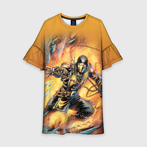 Детское платье Scorpion - Mortal Kombat / 3D-принт – фото 1