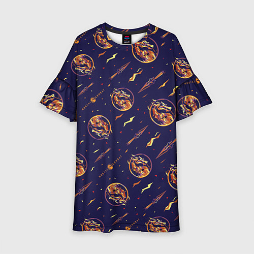 Детское платье Mortal Kombat logo pattern / 3D-принт – фото 1