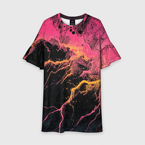 Детское платье Абстрактные молнии текстура / 3D-принт – фото 1