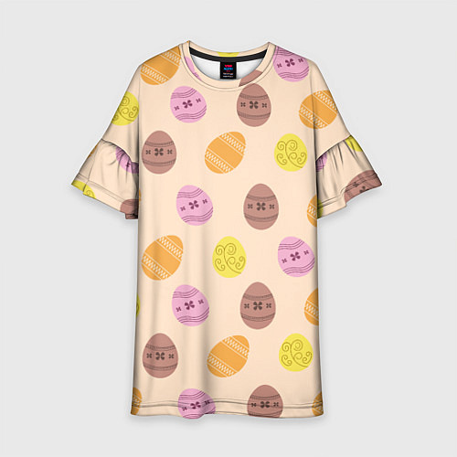 Детское платье Пасха цветные яйца / 3D-принт – фото 1