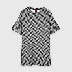 Платье клеш для девочки Чёрно-белая текстура узор, цвет: 3D-принт