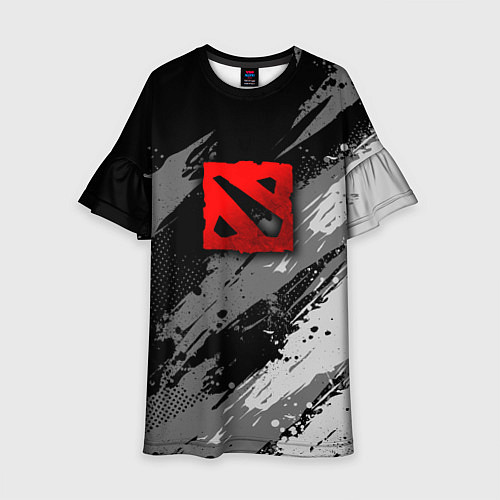 Детское платье Dota 2 - монохромный серый / 3D-принт – фото 1