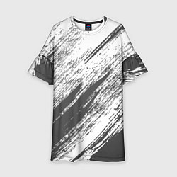 Платье клеш для девочки The color is gray and white, цвет: 3D-принт