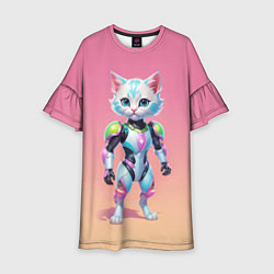Детское платье Funny kitten - cyberpunk