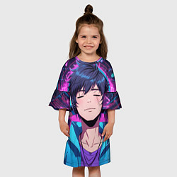 Платье клеш для девочки Любитель музыки, цвет: 3D-принт — фото 2