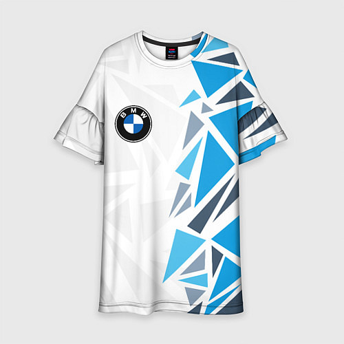 Детское платье Бмв - фрагментация синяя / 3D-принт – фото 1