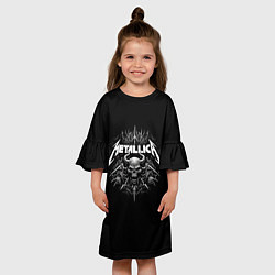 Платье клеш для девочки The horned skull - Metallica, цвет: 3D-принт — фото 2