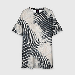 Платье клеш для девочки Текстура гранж - абстрактные линии, цвет: 3D-принт