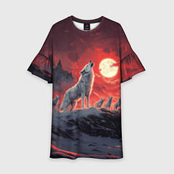 Детское платье Волк воет на красную луну