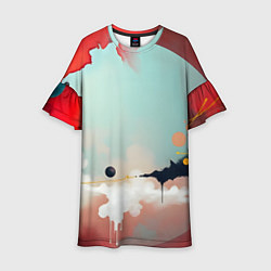 Платье клеш для девочки Сюрреалистичная абстракция, цвет: 3D-принт