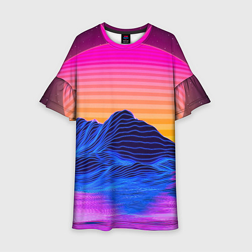 Детское платье Неоновый закат / 3D-принт – фото 1