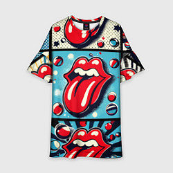 Детское платье Rolling Stones logo - pop art