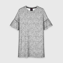 Платье клеш для девочки Текстура в тонкую полоску серый, цвет: 3D-принт