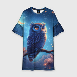 Детское платье Сова на фоне ночного неба
