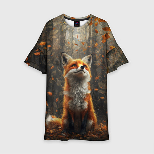 Детское платье Довольный лис в лесной чаще / 3D-принт – фото 1