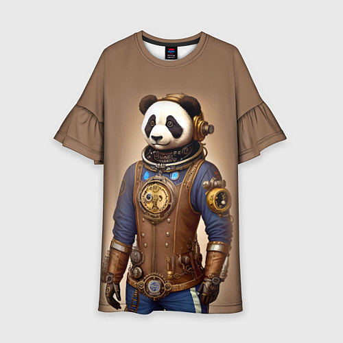 Детское платье Крутой панда в стиле стимпанк / 3D-принт – фото 1