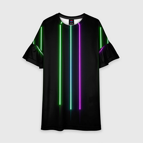 Детское платье Neon stripes / 3D-принт – фото 1