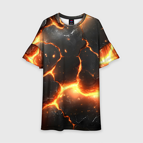 Детское платье Лава и разлом плит / 3D-принт – фото 1