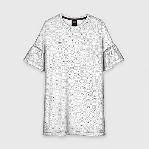 Детское платье Белый с абстрактным узором / 3D-принт – фото 1