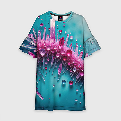 Детское платье Розовые кристаллы / 3D-принт – фото 1