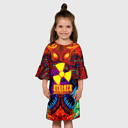 Платье клеш для девочки Stalker монстр чернобыля, цвет: 3D-принт — фото 2