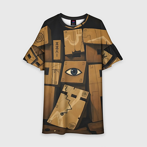 Детское платье Коробки и глаз / 3D-принт – фото 1